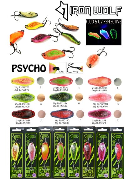Blizgė IRON WOLF PSYCHO RO /18g, 21g, 26g/ 1vnt. 1