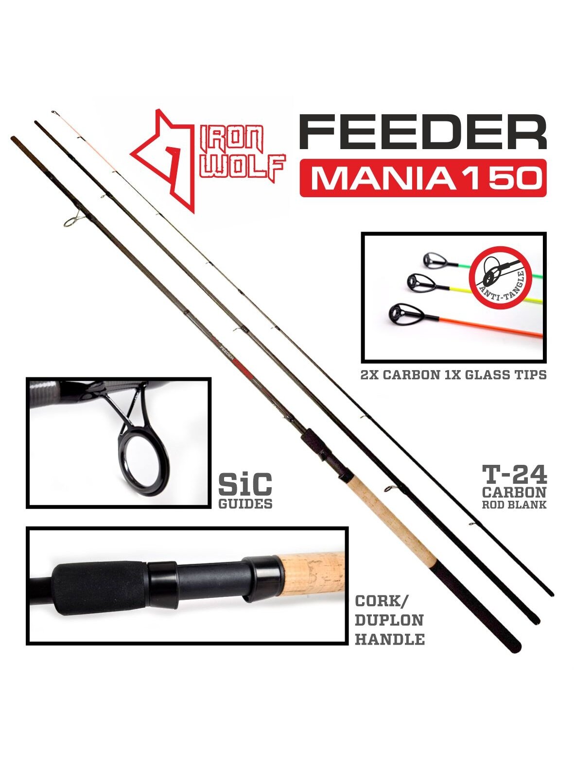 Dugninė Iron Wolf „FEEDER MANIA“.,iki 150g.,3,90m