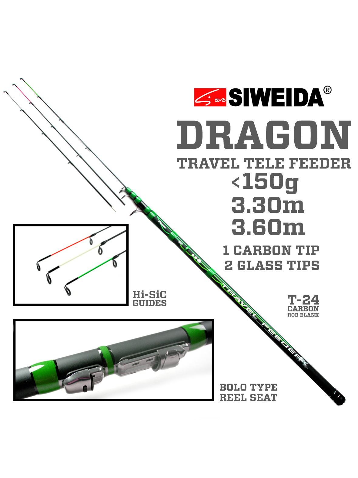Dugninė Siweida DRAGON TRAVEL FEEDER.,3,30m.,3,60m.,iki 150g Dugninė Siweida DRAGON TRAVEL FEEDER.,3,30m.,3,60m.,iki 150g