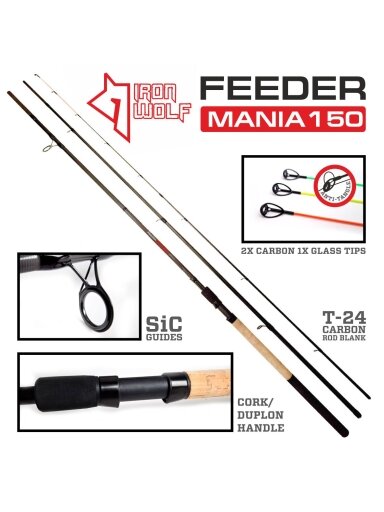 Dugninė Iron Wolf „FEEDER MANIA“.,iki 150g.,3,90m