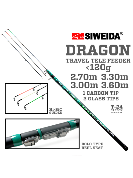 Dugninė Siweida DRAGON TRAVEL FEEDER.,2,70m.,3,00m.,3,30m.,3,60m.,iki 120g Dugninė Siweida DRAGON TRAVEL FEEDER.,2,70m.,3,00m.,3,30m.,3,60m.,iki 120g