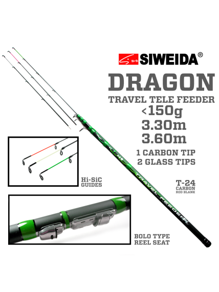 Dugninė Siweida DRAGON TRAVEL FEEDER.,3,30m.,3,60m.,iki 150g Dugninė Siweida DRAGON TRAVEL FEEDER.,3,30m.,3,60m.,iki 150g