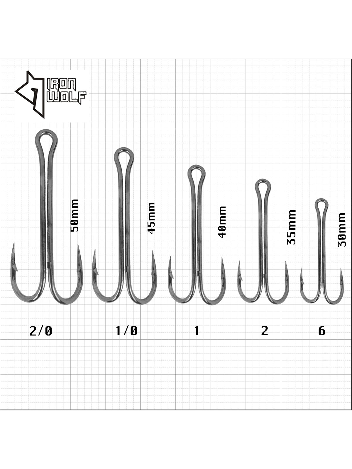 Dvišakiai kabliukai Iron Wolf long shape 1vnt 1 Dvišakiai kabliukai Iron Wolf long shape 1vnt 1