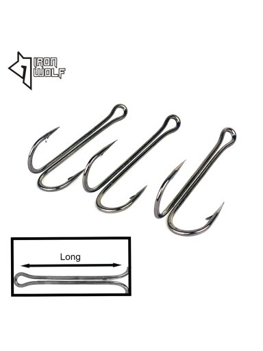Dvišakiai kabliukai Iron Wolf long shape 1vnt
