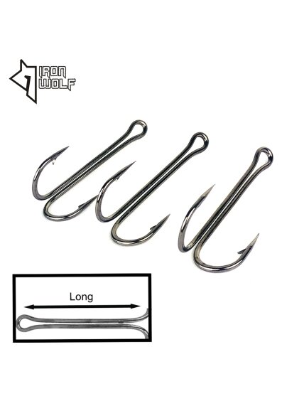 Dvišakiai kabliukai Iron Wolf long shape 1vnt