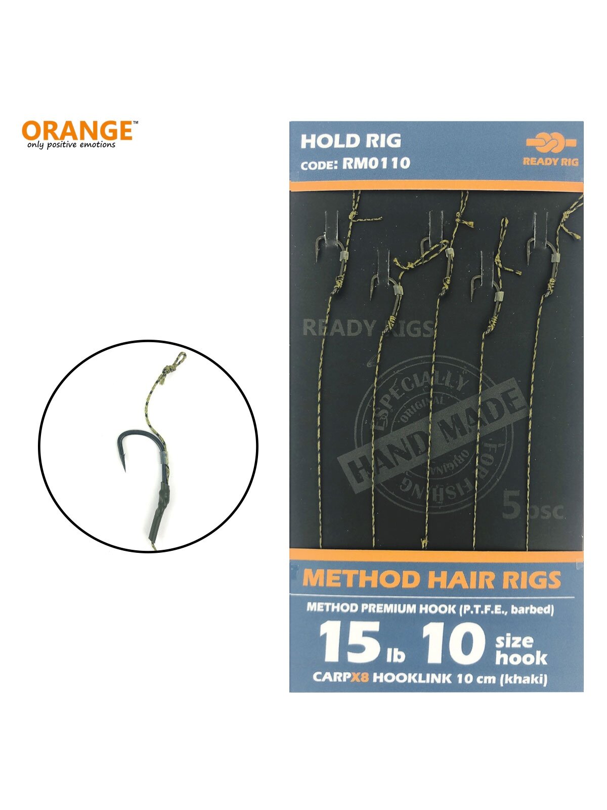 Fyderinė sistemėlė "Method Hair Rigs" kabliukas Nr10, 10cm, 15lb, 5vnt