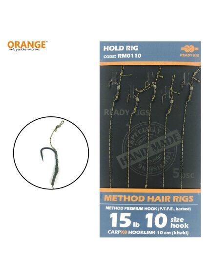 Fyderinė sistemėlė "Method Hair Rigs" kabliukas Nr10, 10cm, 15lb, 5vnt Fyderinė sistemėlė "Method Hair Rigs" kabliukas Nr10, 10cm, 15lb, 5vnt