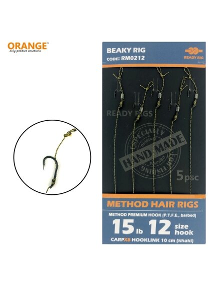 Fyderinė sistemėlė "Method Hair Rigs" kabliukas Nr12, 10cm, 15lb, 5vnt Fyderinė sistemėlė "Method Hair Rigs" kabliukas Nr12, 10cm, 15lb, 5vnt