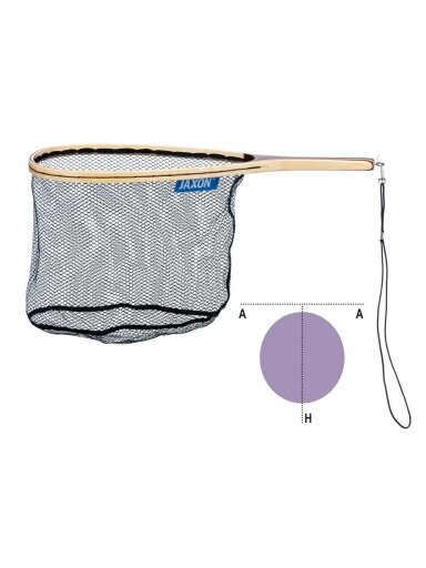 JAXON klasikinis graibštas upėtakiams PVC minkštas tinklelis 28/38cm 6mm