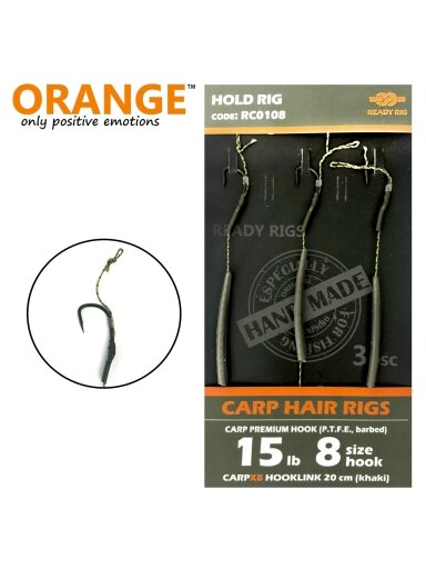 Karpinė sistema"Carp Hair Rigs" kabliukas Nr8, 20cm, 15lb, 3vnt