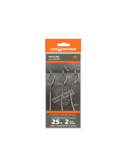 Karpiniai pavadėliai "Hold Rig" kabliukas Nr8, 20cm, 15lb, 3vnt Karpiniai pavadėliai "Hold Rig" kabliukas Nr8, 20cm, 15lb, 3vnt