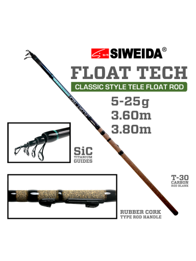 Meškerė Siweida FLOAT TECH.,3.60m.,3.80m