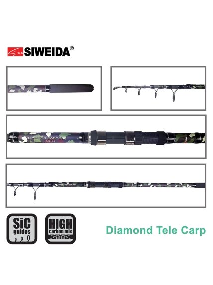 Meškerė Siweida DIAMOND CARP TELE /3,60m; 3,90m/ 3,5LBS 1