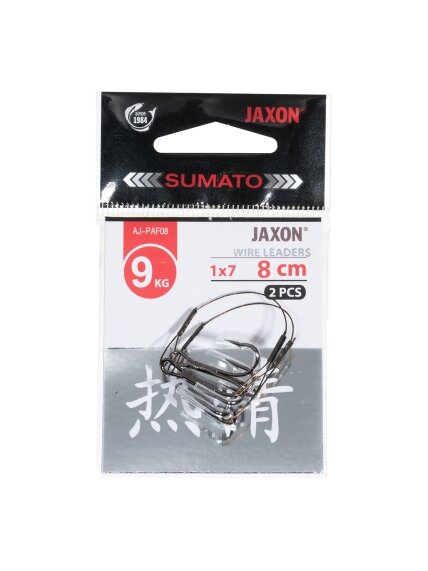 Pavadėlis lydekoms Jaxon Sumato 1x7 silikoniniams masalams ir negyvai žuvelei 9kg - 6cm, 8cm 2 vnt. 1