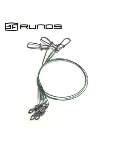 Plieninis pavadėlis lydekoms Runos dengtas plastiku 50LB 30cm 3 vnt.