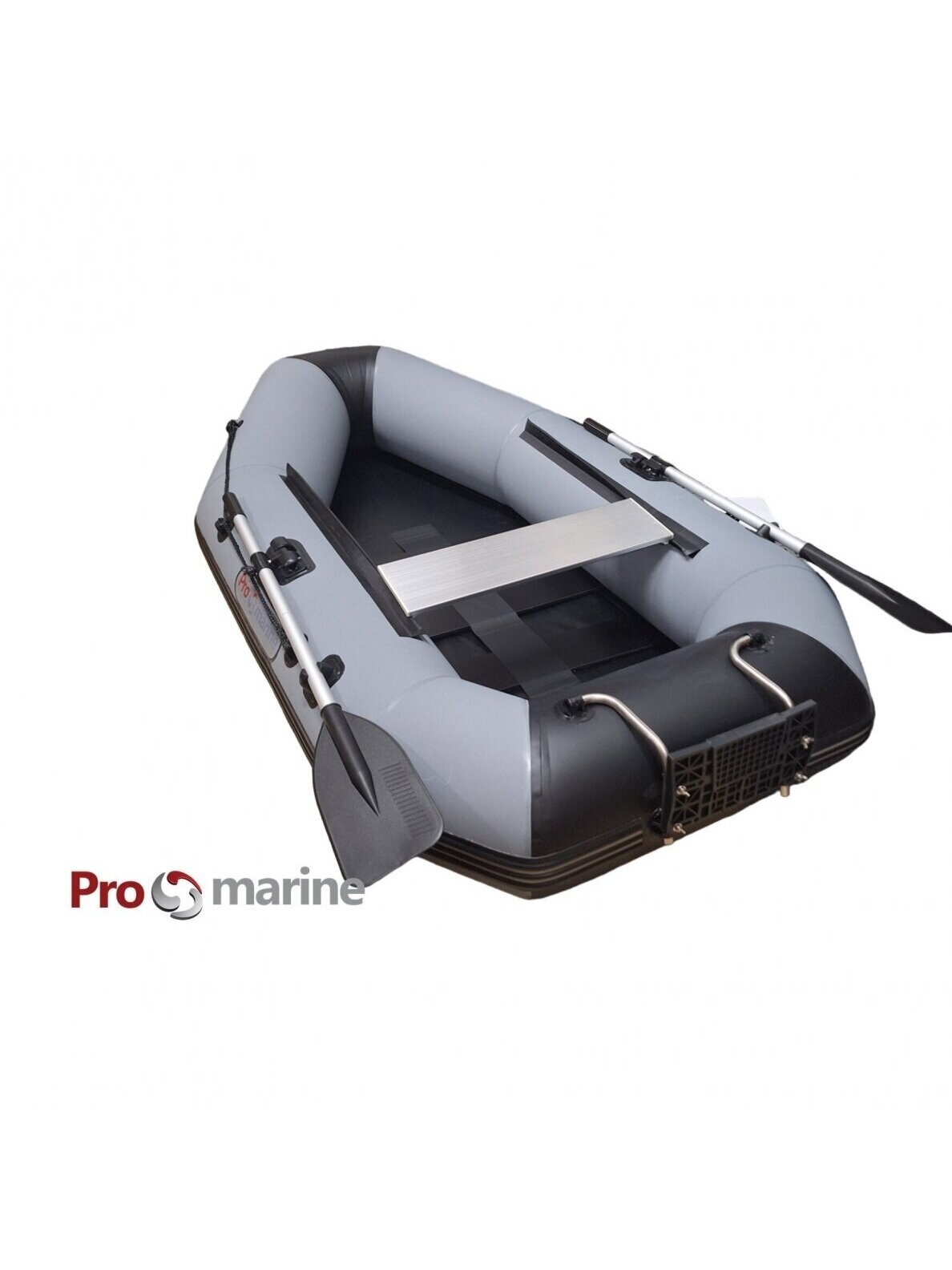 Pripučiama PVC Valtis ProMarine IBP230 Airdeck (230cm, pripučiamas dugnas, transas, spalva: T. pilka) 2 Pripučiama PVC Valtis ProMarine IBP230 Airdeck (230cm, pripučiamas dugnas, transas, spalva: T. pilka) 2