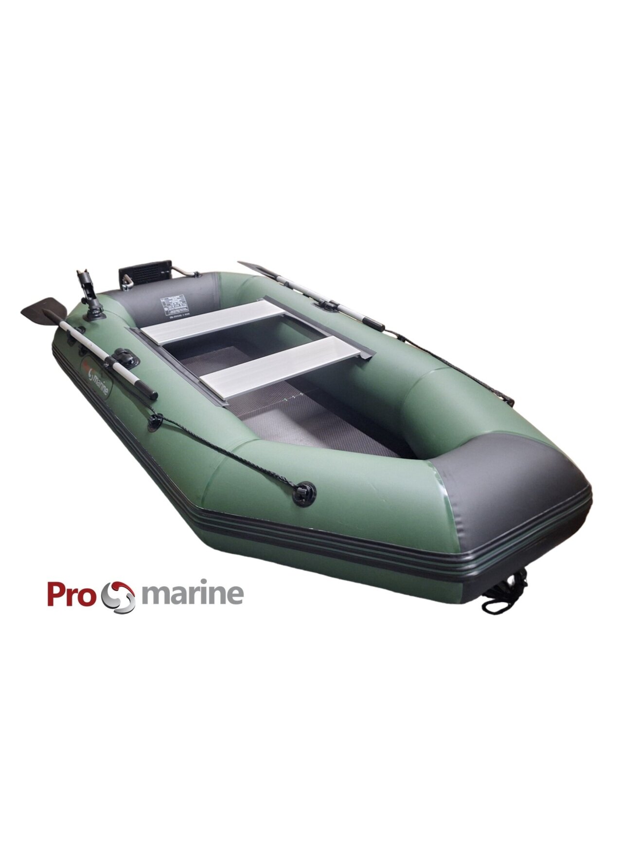 Pripučiama PVC Valtis ProMarine IBP265 ( 265cm, dugnas knyga, transas, spalva: Žalia) 1 Pripučiama PVC Valtis ProMarine IBP265 ( 265cm, dugnas knyga, transas, spalva: Žalia) 1