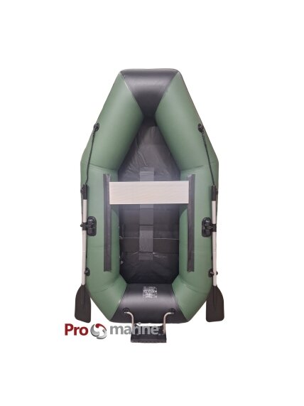 Pripučiama PVC Valtis ProMarine IBP230 (dugnas lentučių, spalva:žalia, trancas) 2 Pripučiama PVC Valtis ProMarine IBP230 (dugnas lentučių, spalva:žalia, trancas) 2