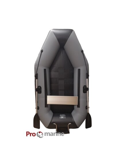 Pripučiama PVC Valtis ProMarine IBP230 (dugnas lentučių, T. pilka, trancas) 2 Pripučiama PVC Valtis ProMarine IBP230 (dugnas lentučių, T. pilka, trancas) 2
