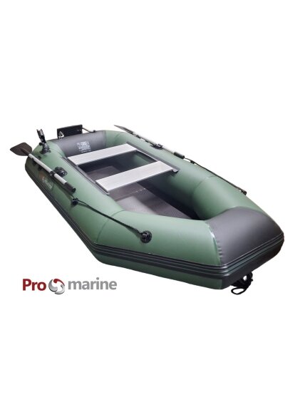 Pripučiama PVC Valtis ProMarine IBP300 ( 300cm, dugnas knyga, transas, spalva: Žalia) 1 Pripučiama PVC Valtis ProMarine IBP300 ( 300cm, dugnas knyga, transas, spalva: Žalia) 1