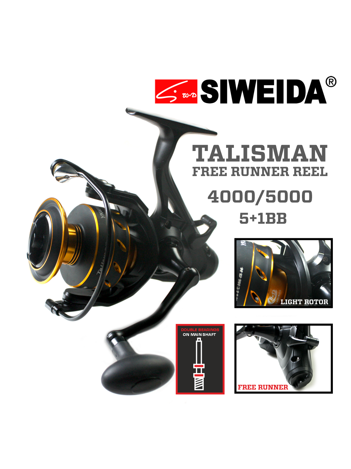 Ritė Siweida TALISMAN su „FREERUNNER“ funkcija.,4000.,5000 Ritė Siweida TALISMAN su „FREERUNNER“ funkcija.,4000.,5000
