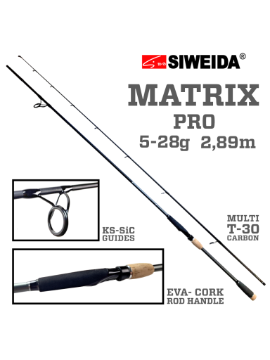 Siweida "MATRIX PRO" spiningas multigrafite.,2,89m.,5-28g