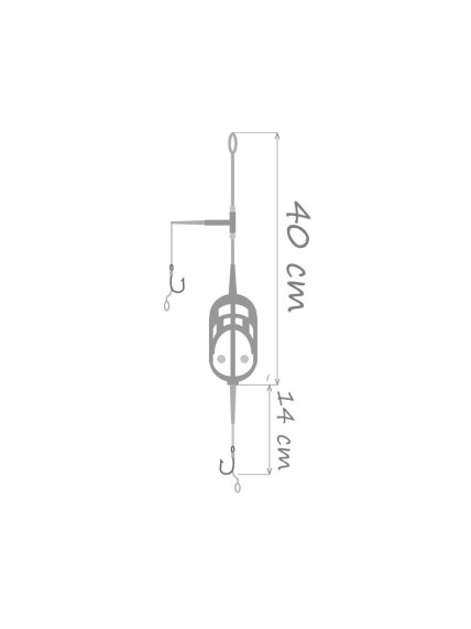 Sistemėlė fyderiui „Method Hand Flat“ su 2-jais kabliukais Nr.6 ir šėryklėlė 1 vnt. 2