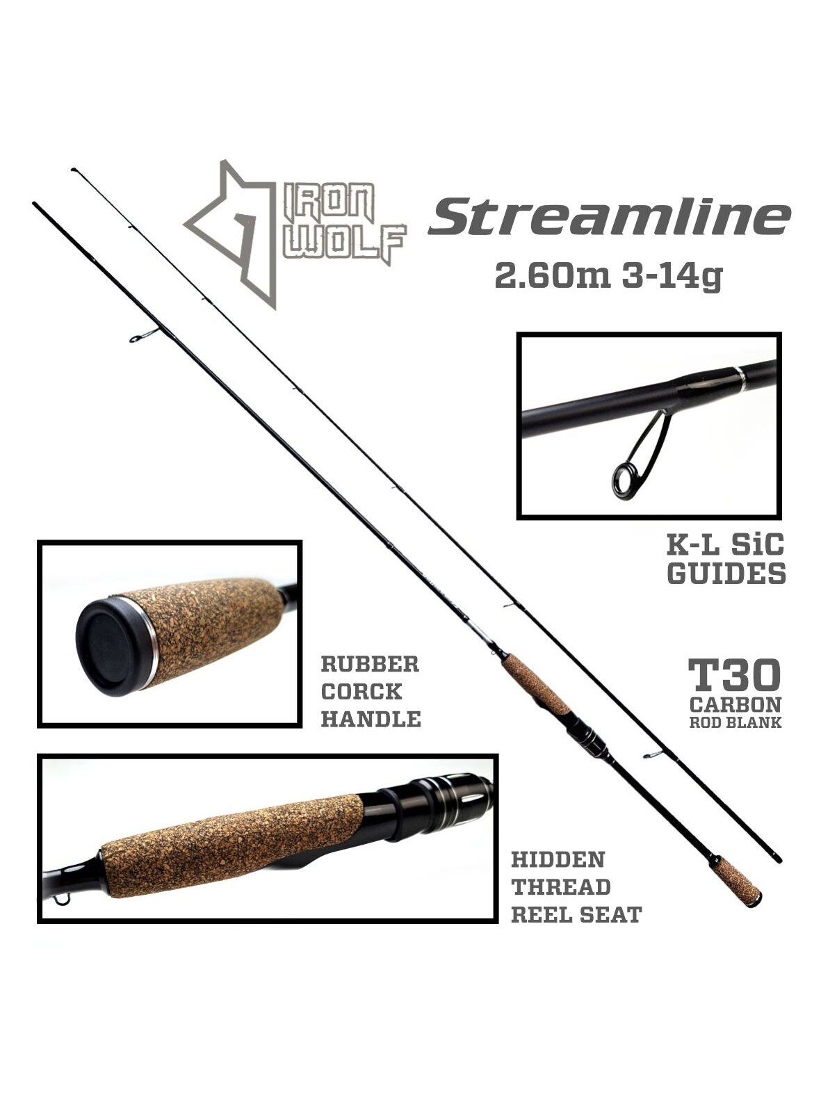 Spiningas Iron Wolf STREAMLINE.,3-14g.,2,60m Spiningas Iron Wolf STREAMLINE.,3-14g.,2,60m