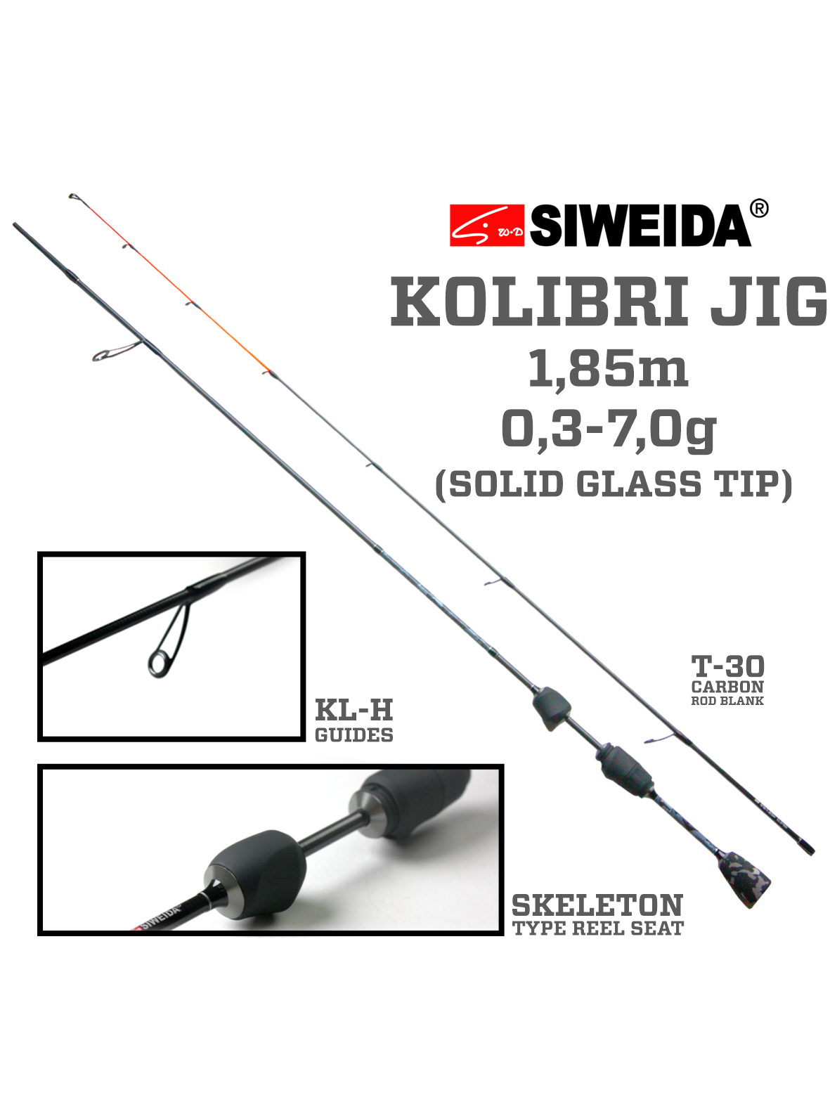 Spiningas Siweida KOLIBRI JIG.,0,3-7,0g.,1,85m