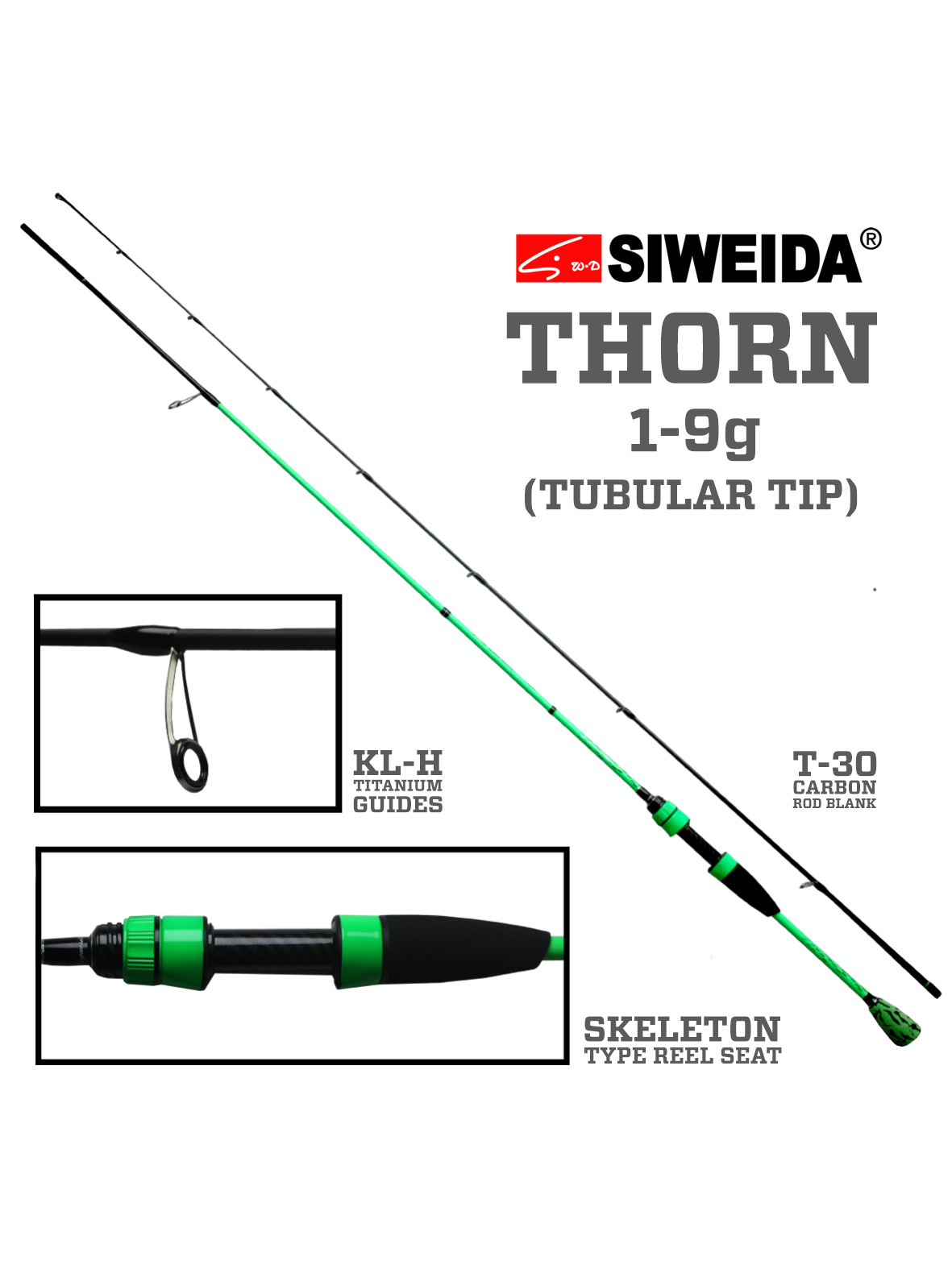 Spiningas Siweida THORN.,1,98m.,2,10m.,2,28m.,1-9g Spiningas Siweida THORN.,1,98m.,2,10m.,2,28m.,1-9g