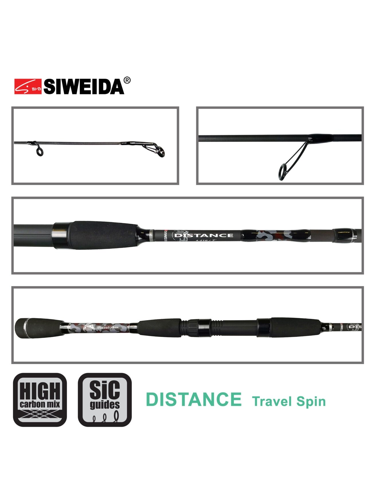 Spiningas Siweida DISTANCE Travel spin 2,40m 10-42gr. 1 Spiningas Siweida DISTANCE Travel spin 2,40m 10-42gr. 1