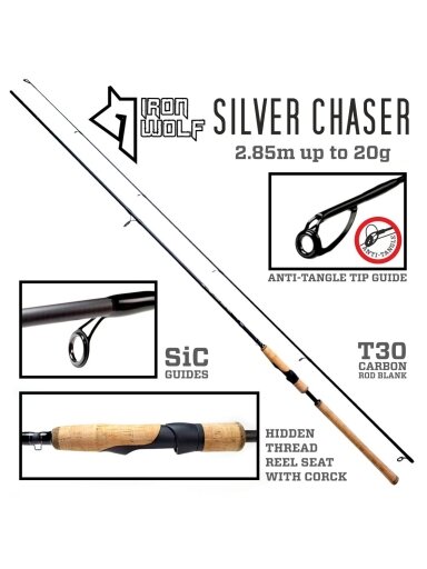 Spiningas Iron Wolf SILVER CHASER.,iki 20g.,2,85m