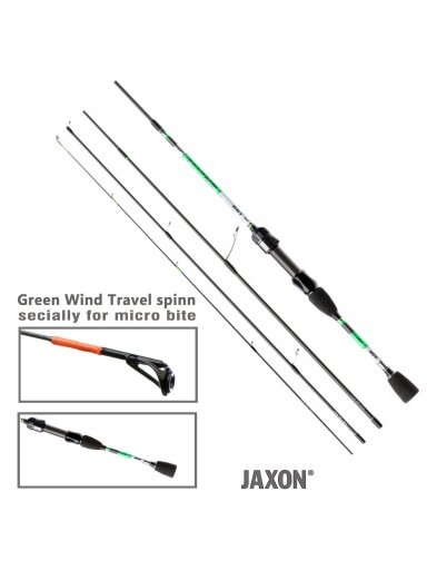 Spiningas Jaxon Green Wind travel 1,85m; 1,98m 0,6-6g