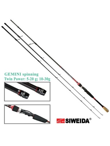 Spiningas Siweida GEMINI Jig /2,28m; 2,40m; 2,55m/ 5-20g+10-30g Spiningas Siweida GEMINI Jig /2,28m; 2,40m; 2,55m/ 5-20g+10-30g