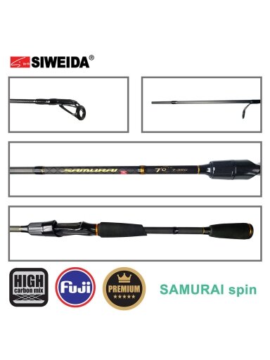 Spiningas Siweida SAMURAI / 2,10m; 2,28m; 2,40m; 2,65m; 2,85m/ 5-28g FUJI