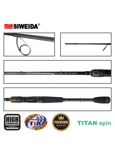 Spiningas SWD-TITAN SPIN / 2,28m; 2,40m; 2,65m/ 5-28g