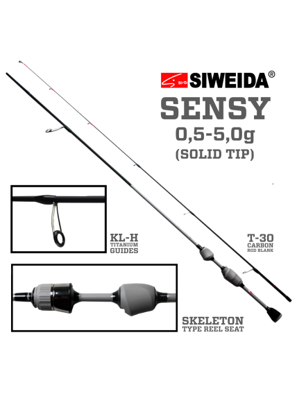 Spiningas Siweida SENSY.,1,65m; 1,83m.,0,5-5,0g Spiningas Siweida SENSY.,1,65m; 1,83m.,0,5-5,0g