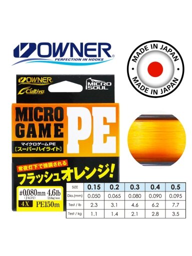 Valas pintas OWNER MICRO GAME PE,150m.,1vnt.