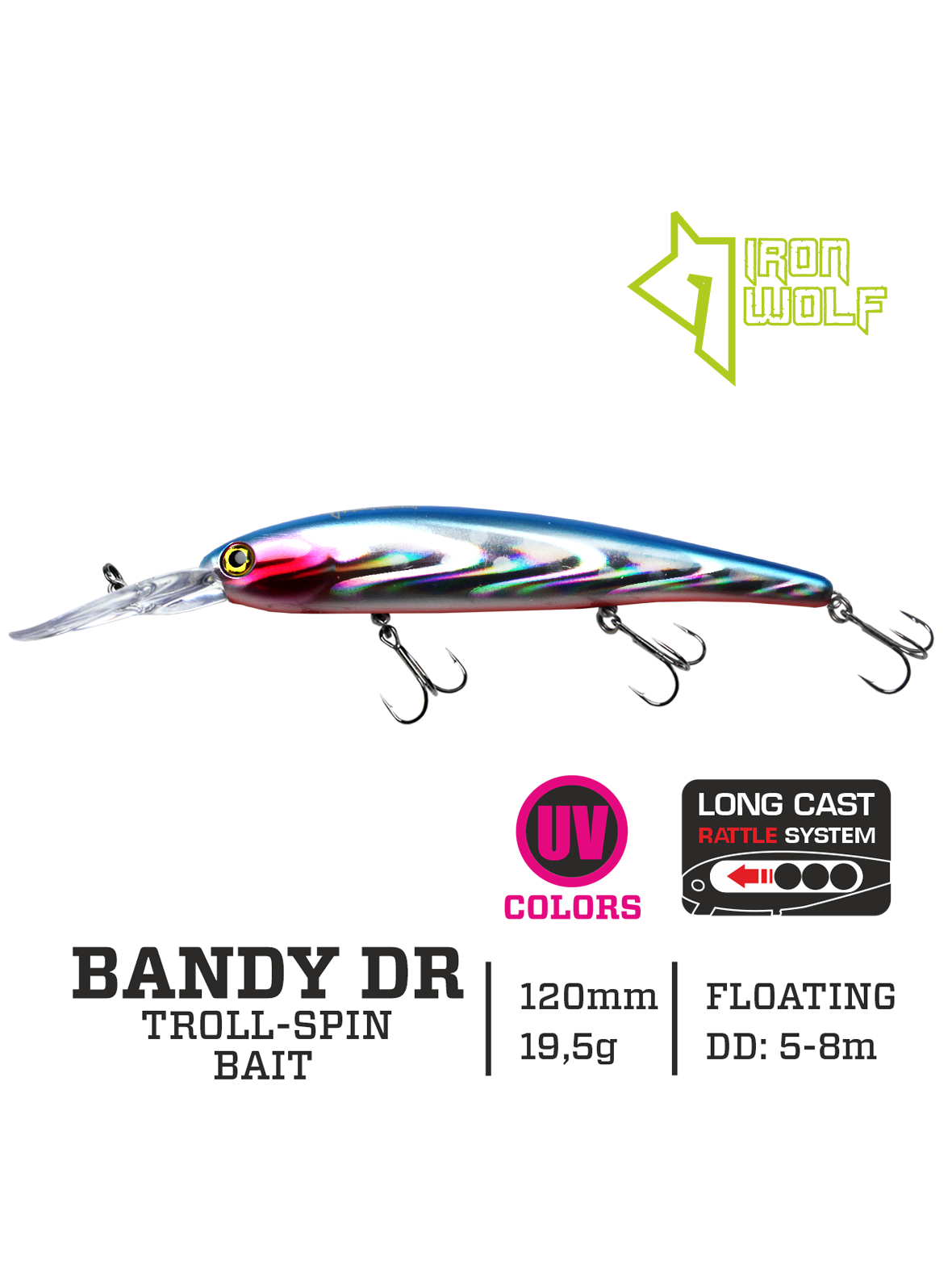 Vobleris Iron Wolf "BANDY DR".,F.,120mm.,5,0-8,0m.,A2 Vobleris Iron Wolf "BANDY DR".,F.,120mm.,5,0-8,0m.,A2