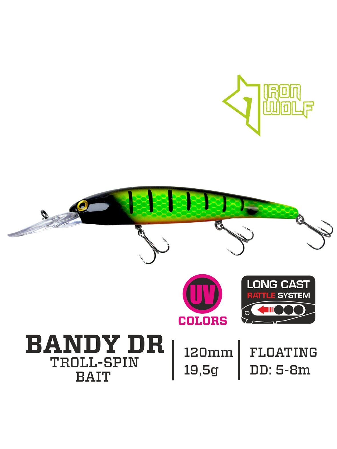 Vobleris Iron Wolf "BANDY DR".,F.,120mm.,5,0-8,0m.,KR95