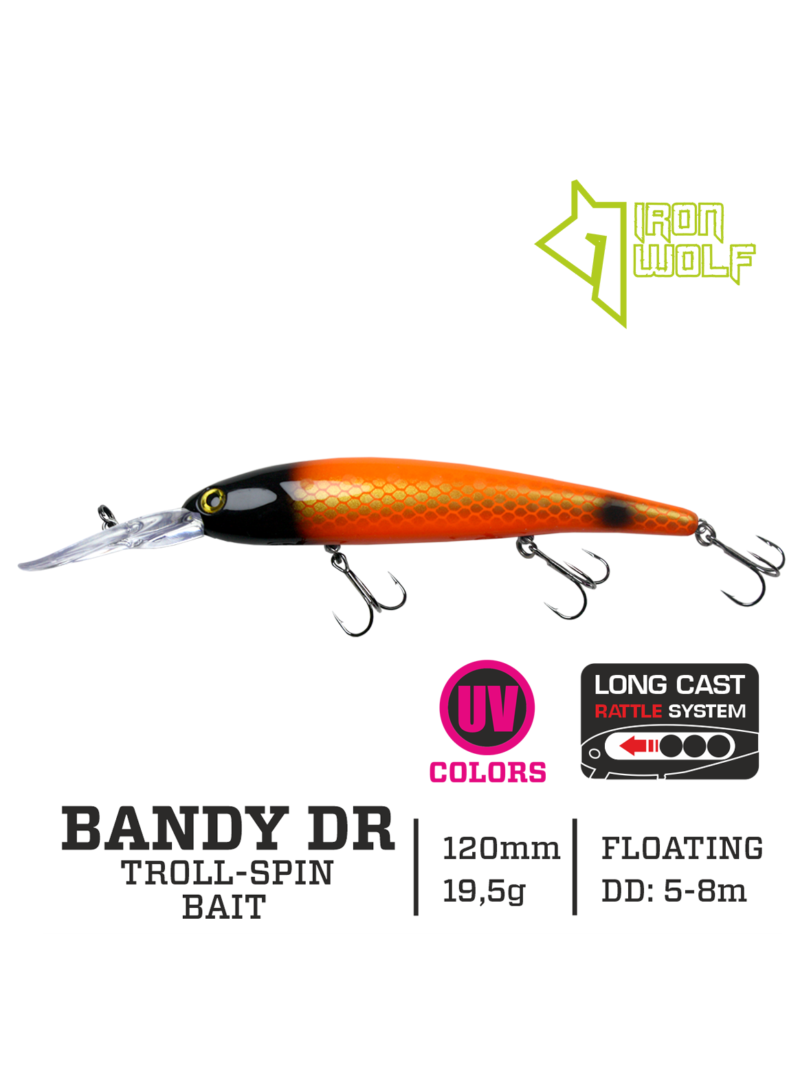 Vobleris Iron Wolf "BANDY DR".,F.,120mm.,5,0-8,0m.,Z98 Vobleris Iron Wolf "BANDY DR".,F.,120mm.,5,0-8,0m.,Z98