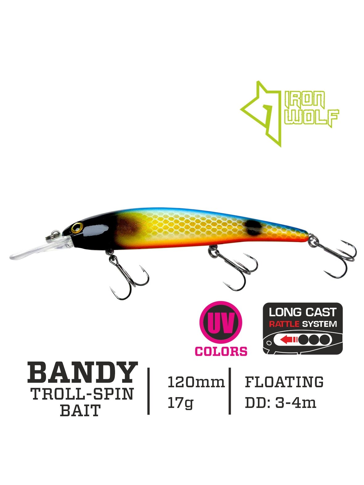 Vobleris Iron Wolf "BANDY".,F.,120mm.,3,0-4,0m.,K20 Vobleris Iron Wolf "BANDY".,F.,120mm.,3,0-4,0m.,K20