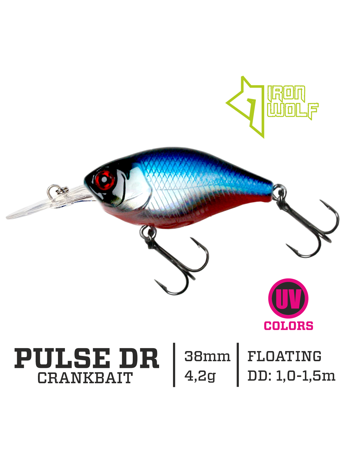 Vobleris Iron Wolf "PULSE DR".,3,8cm.,1,0-1,5m.,K12