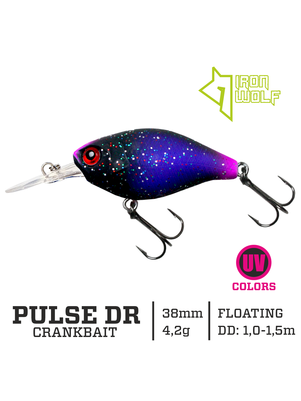 Vobleris Iron Wolf "PULSE DR".,3,8cm.,1,0-1,5m.,MB92