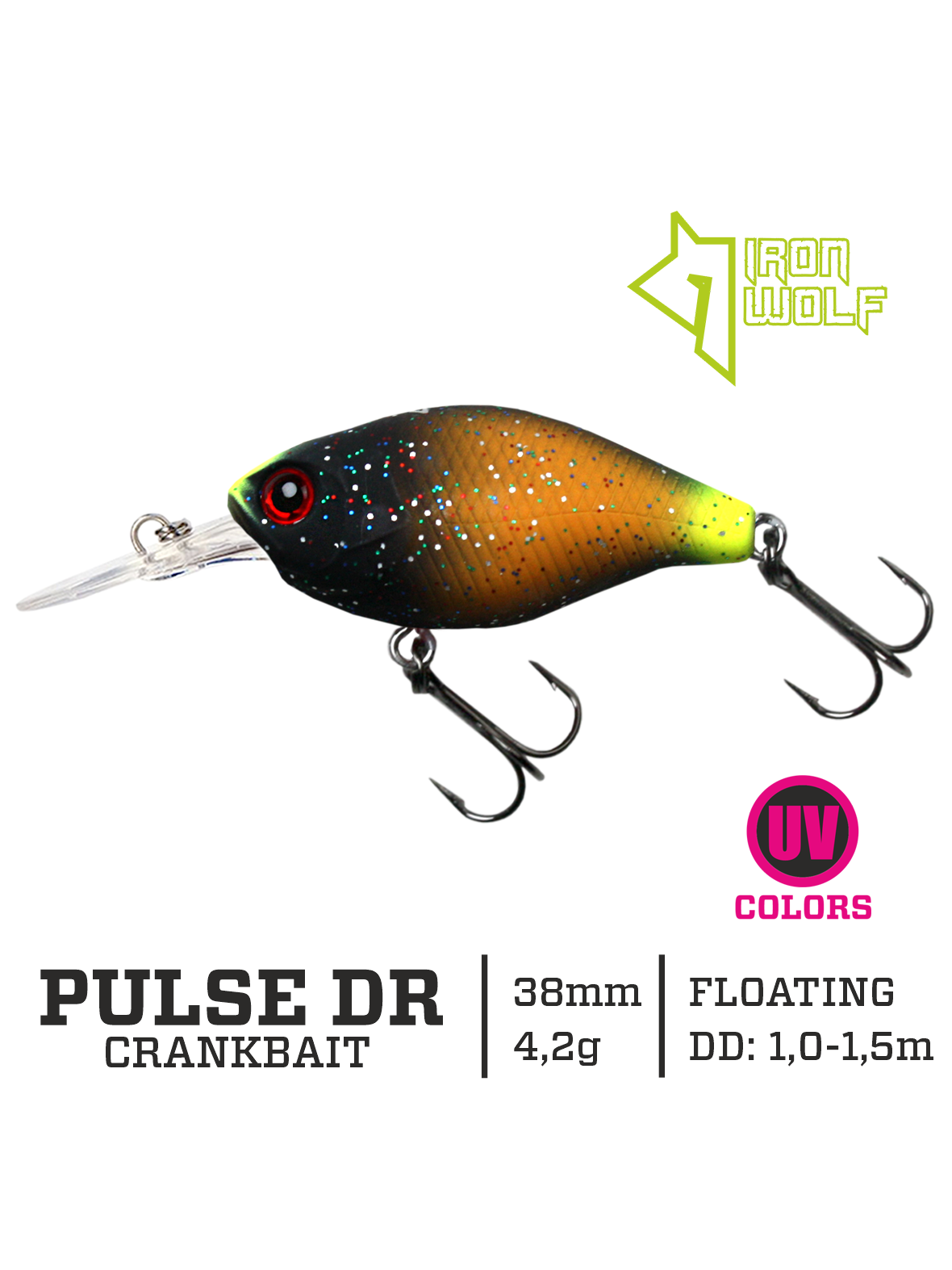 Vobleris Iron Wolf "PULSE DR".,3,8cm.,1,0-1,5m.,MB96