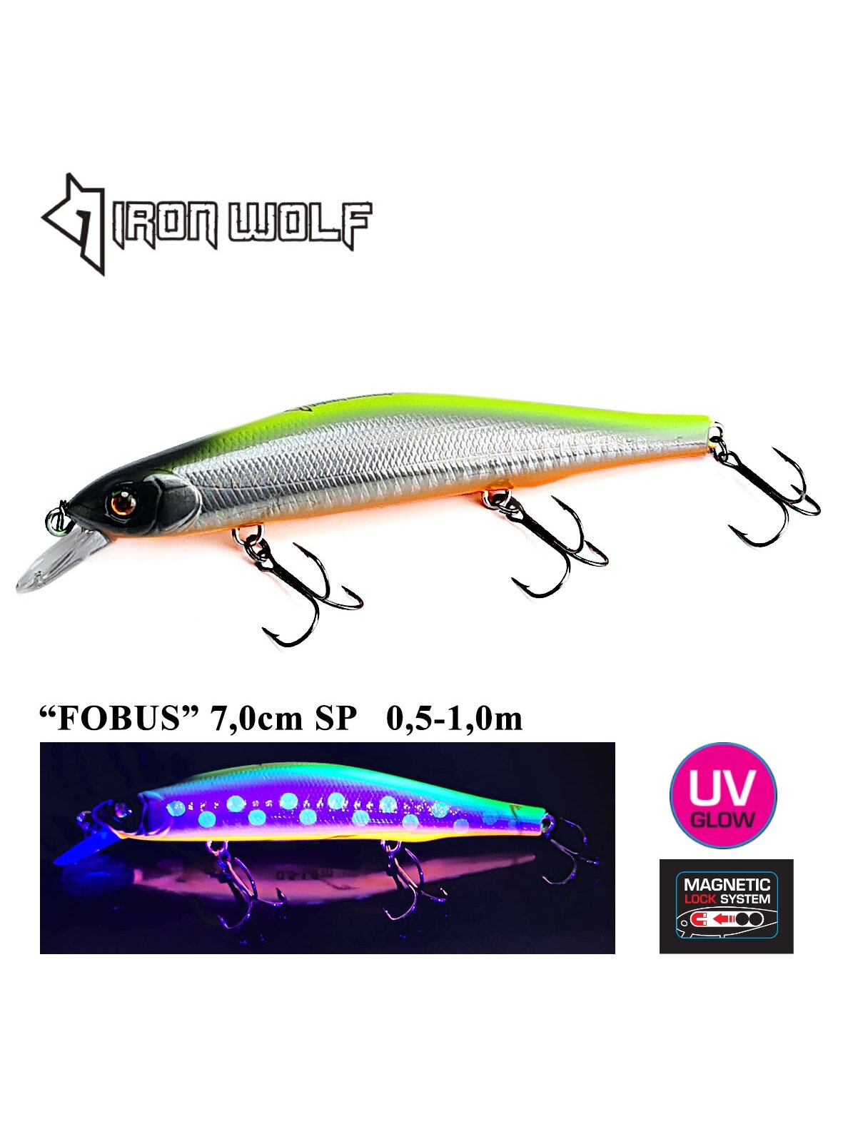Vobleris Iron Wolf "FOBUS" SP 11,0cm 0,5-1,0m (W) Vobleris Iron Wolf "FOBUS" SP 11,0cm 0,5-1,0m (W)