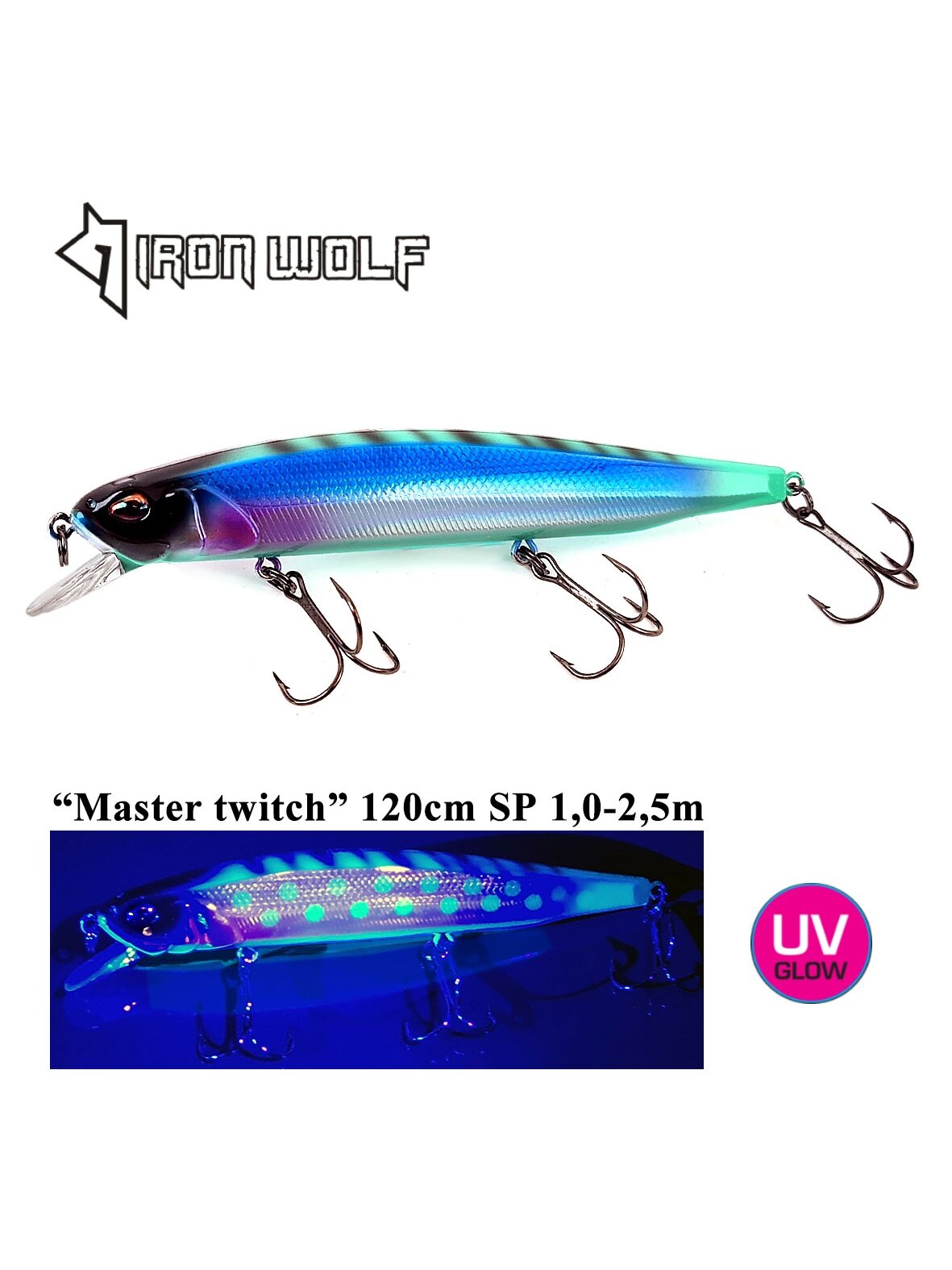 Vobleris Iron Wolf "Master twich" SP 12,0cm 1,0-2,5m (T)