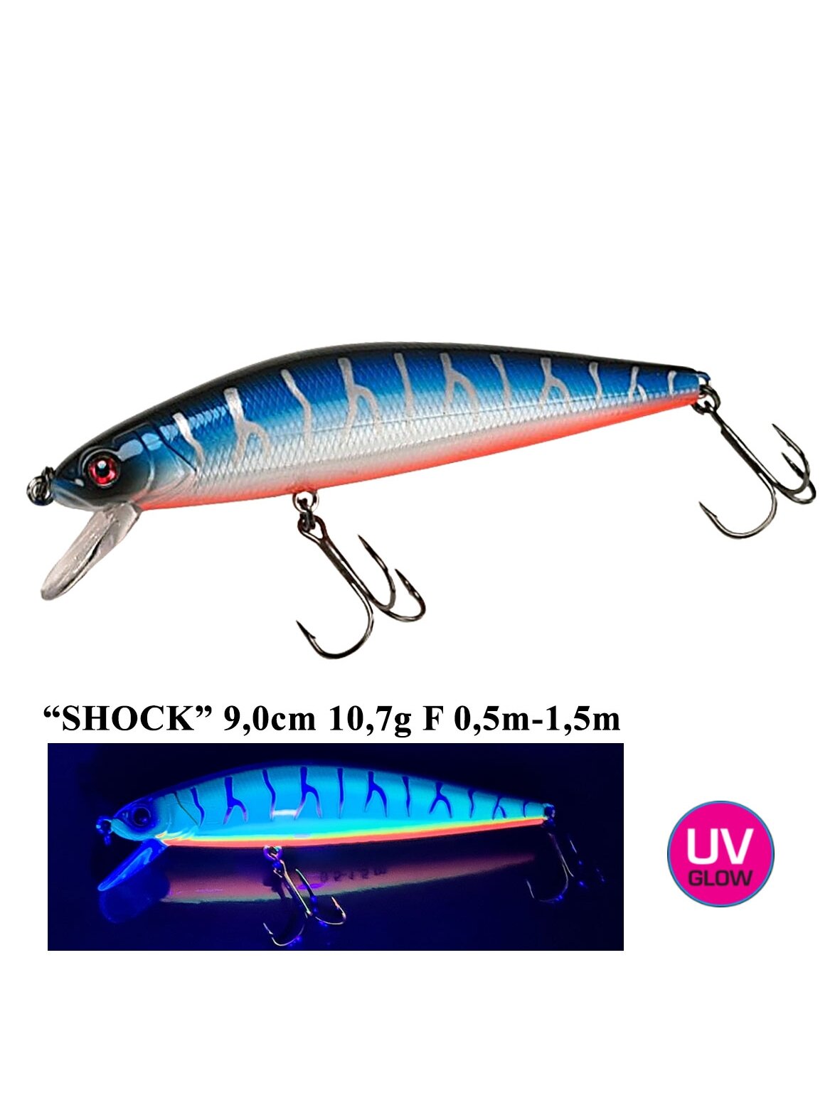 Vobleris Iron Wolf "SHOCK" Floating 9cm 0,5-1,5m F