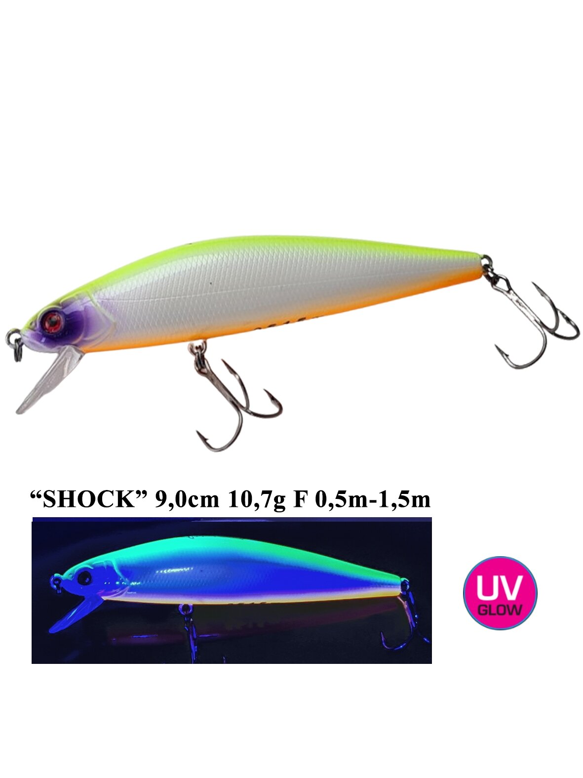 Vobleris Iron Wolf "SHOCK" Floating 9cm 0,5-1,5m O