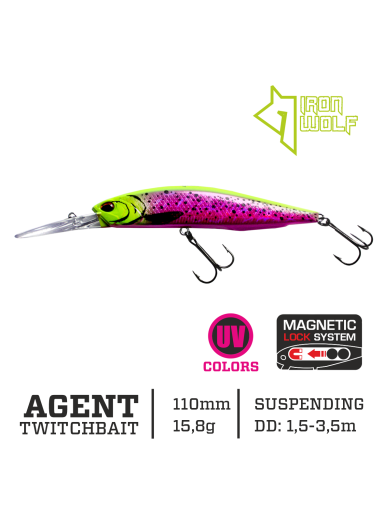 Vobleris Iron Wolf "AGENT" DRSP 11,0cm 1,5-3,5m.,P37